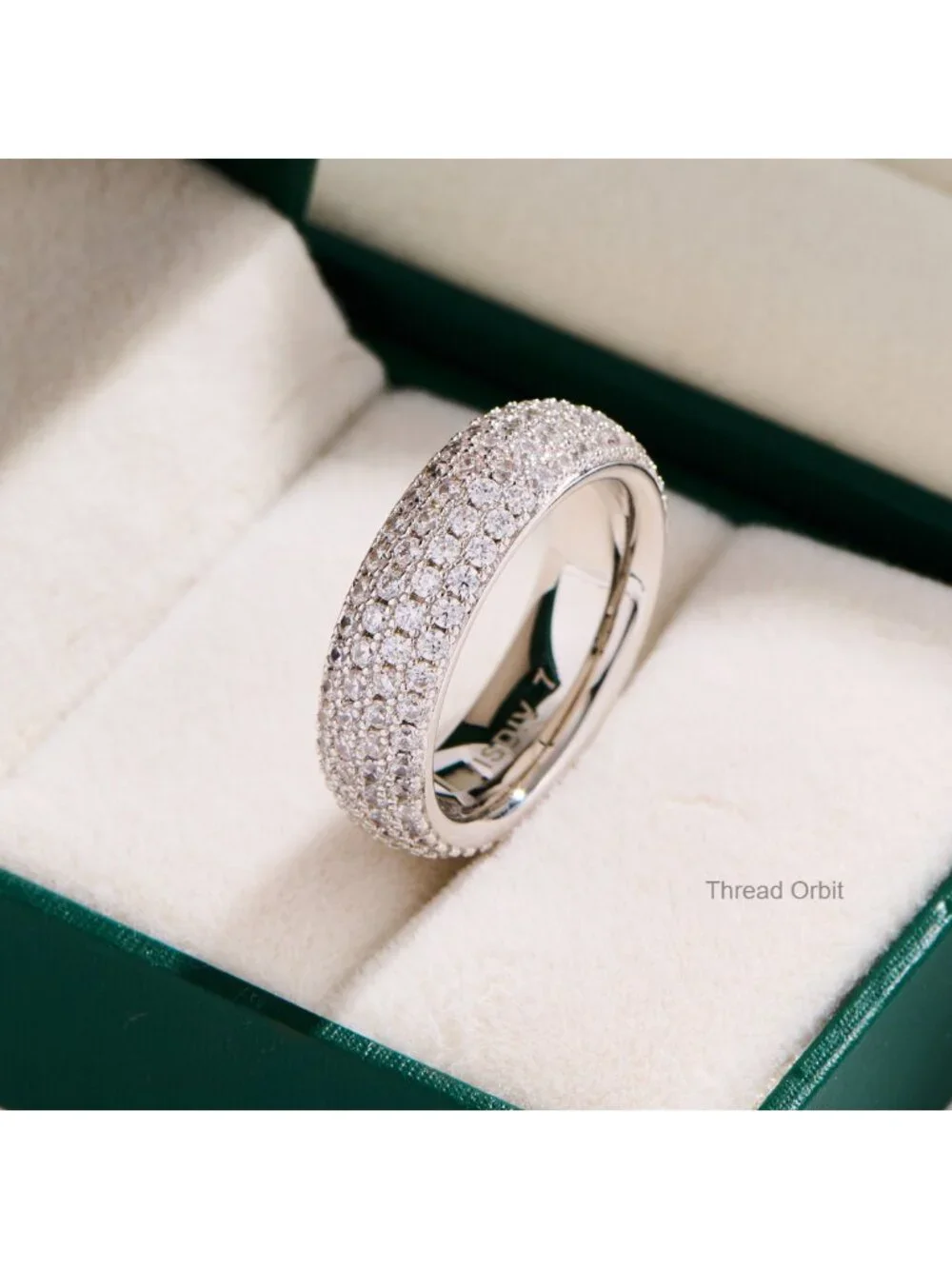 925 Sterling Silver Eternity Ring CZ Cubic Zirconia Wide Band Stackable Ring